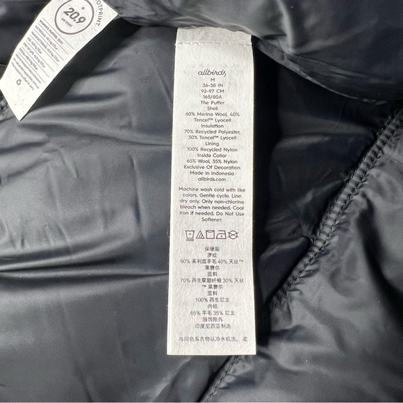 Allbirds Trino Merino Wool Puffer Jacket in Charcoal Grey - Picture 9 of 11